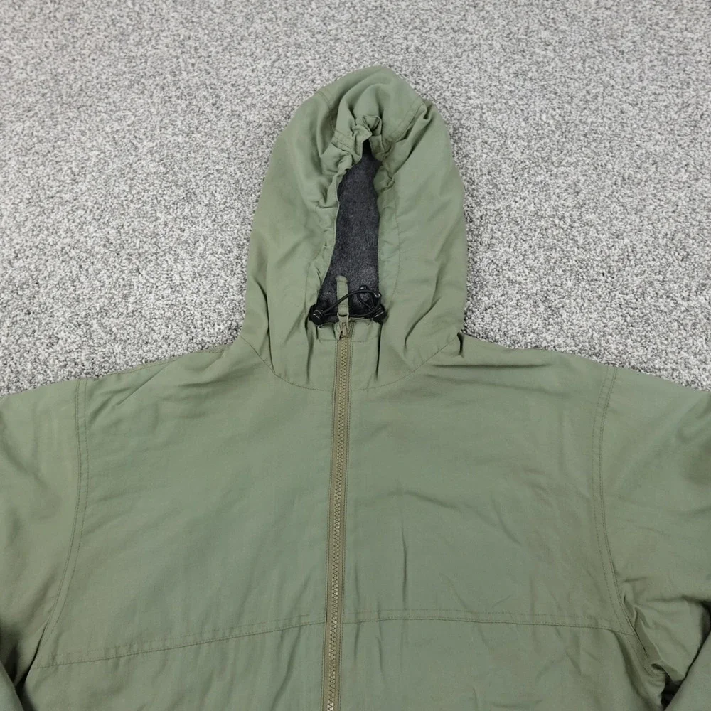 Duluth Jacket Mens M Green Fleece Lined Zip Windbreaker Bomber Coat Utility Work
